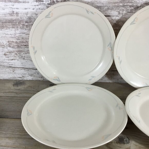 Set of 4 Corelle Windflower Luncheon Plates  9" Beige Floral Vintage Dishware - Picture 10 of 11